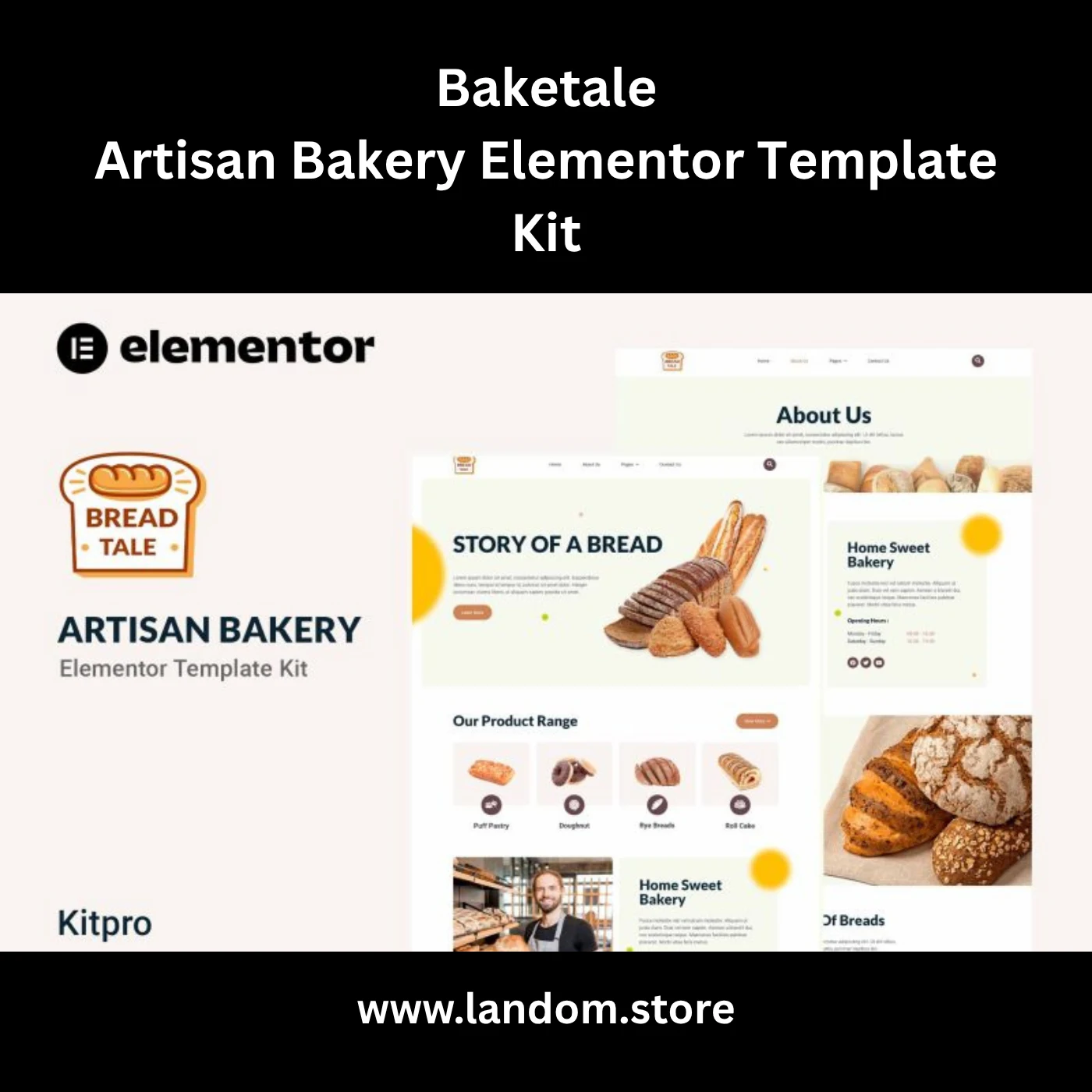 Baketale – Artisan Bakery Elementor Template Kit 1 Baketale – Artisan Bakery Elementor Template Kit