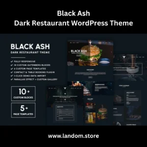 Black Ash – Dark Restaurant WordPress Theme