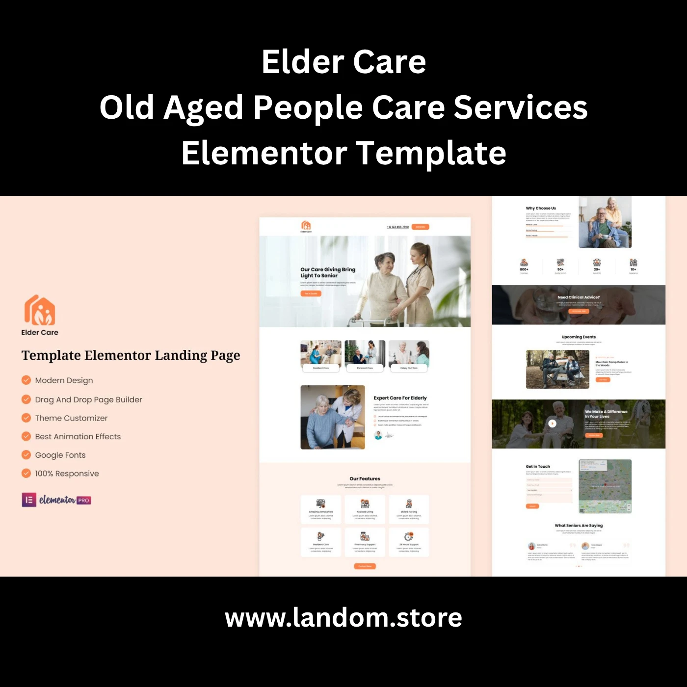 Elder Care – Old Aged People Care Services Elementor Template 1 Elder Care – Old Aged People Care Services Elementor Template