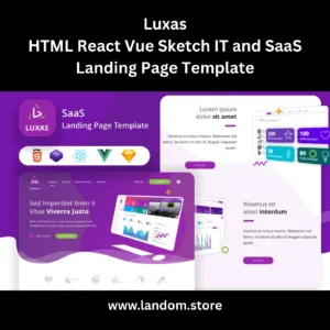 Luxas – HTML React Vue Sketch IT and SaaS Landing Page Template