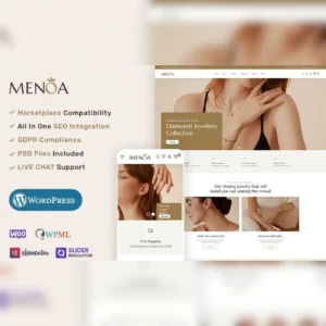 Menoa – Modern Jewelry & Imitation Store WooCommerce Responsive Theme