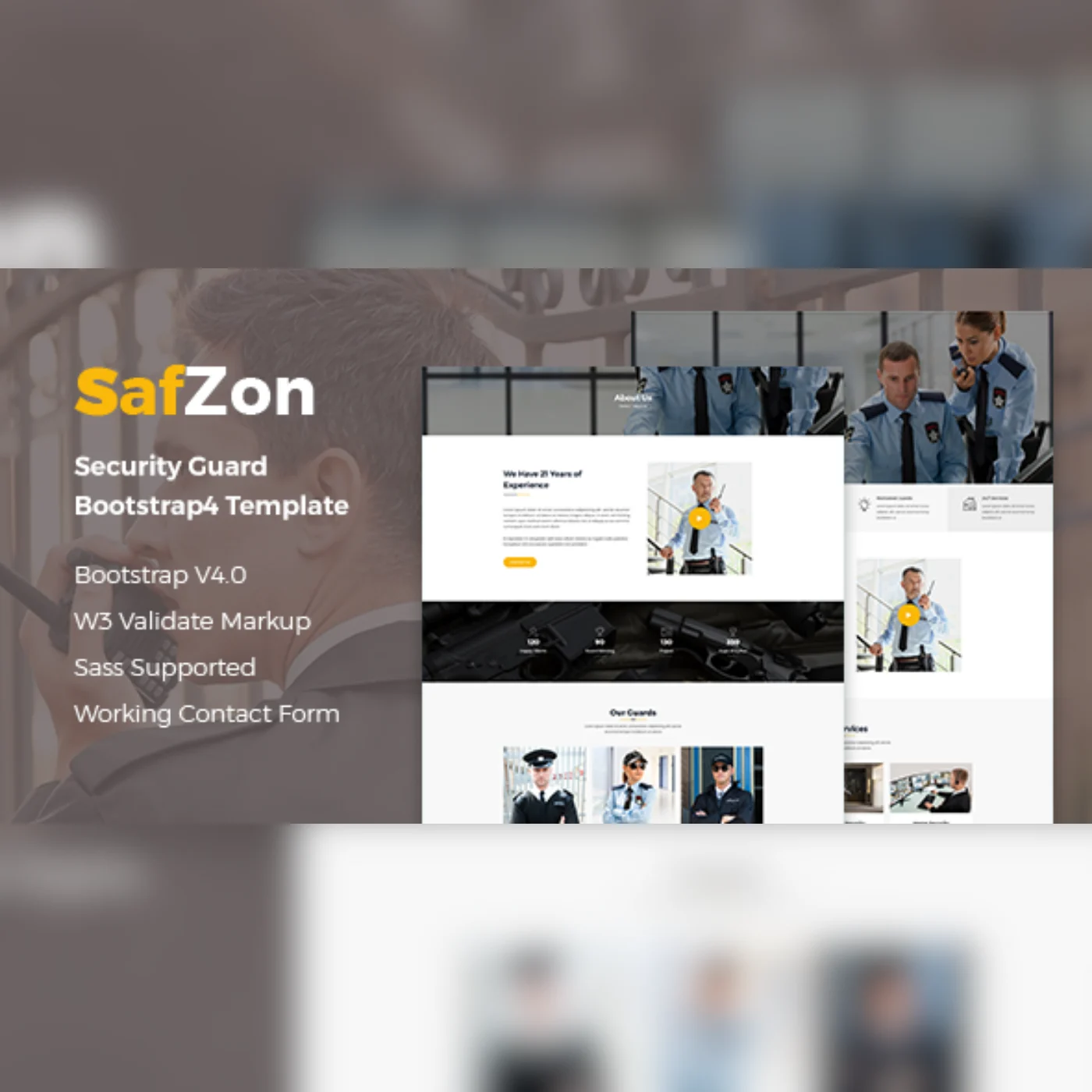 SafZon – Security Guard HTML Template 1 SafZon – Security Guard HTML Template